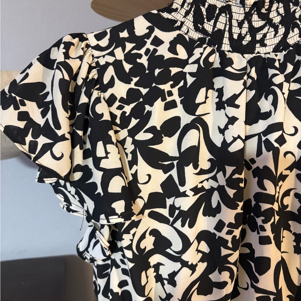 MSK Black & White Floral-Print Wide Leg Jumpsuit - Picture 5 of 5